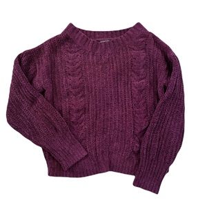 Express Purple Chunky Knit Small Sweater